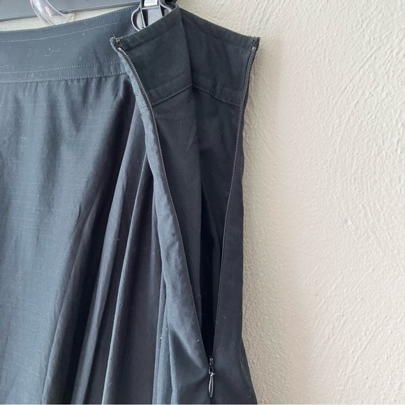 St John Black Cotton Caviar Sharkbite Hem Midi Skirt - Picture 3 of 7